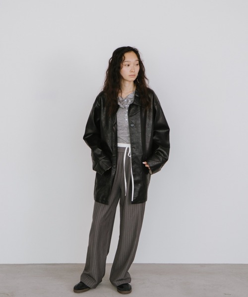 duei（デュイ）の「フェイクレザーオーバージャケット（その他アウター・レディース・ブラック/ブラウン・FREE）」の10枚目の写真