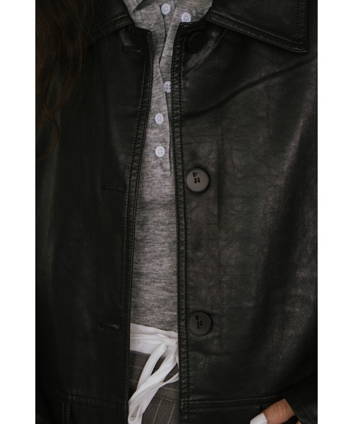 duei（デュイ）の「フェイクレザーオーバージャケット（その他アウター・レディース・ブラック/ブラウン・FREE）」の12枚目の写真