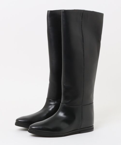 CORSO ROMA，9（コルソローマ）の「【CORSO ROMA 9】セミルーズフィットインヒールロングブーツ(W53214)（ブーツ・レディース・ブラック系その他/グレイッシュベージュ/ブラック・38/37/36/39）」の4枚目の写真