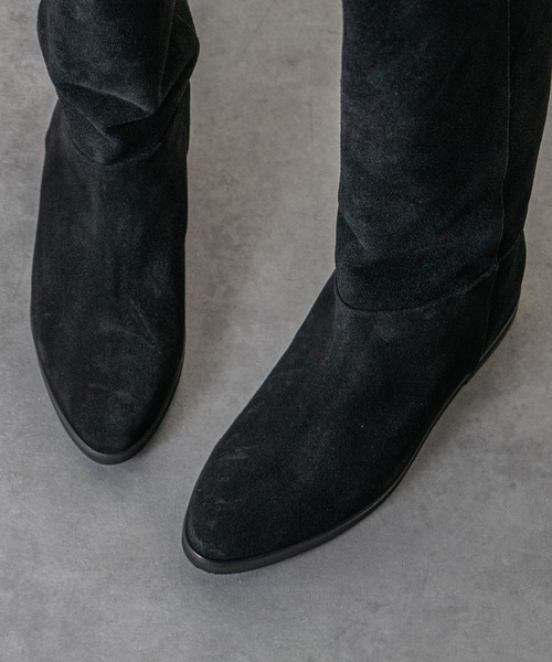 CORSO ROMA，9（コルソローマ）の「【CORSO ROMA 9】セミルーズフィットインヒールロングブーツ(W53214)（ブーツ・レディース・ブラック系その他/グレイッシュベージュ/ブラック・38/37/36/39）」の10枚目の写真