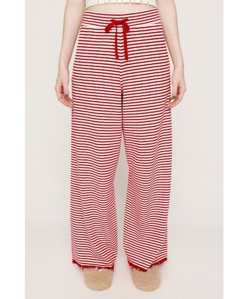 SLY(スライ)の「BORDER KNIT RELAX PT ボーダー ニット リラックスパンツ 秋服 冬服(スラックス・レディース・レッド系その他/ブラック系その他2/ブラウン系その他2・FREE)」の6枚目の写真