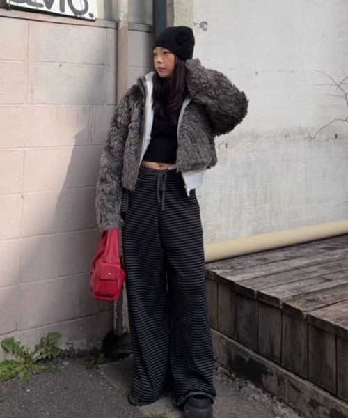 セール】BORDER KNIT RELAX PT ボーダー ニット リラックスパンツ 秋服