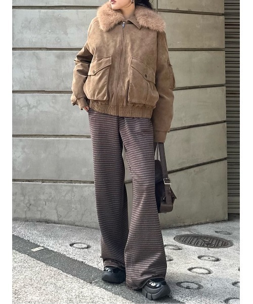 セール】BORDER KNIT RELAX PT ボーダー ニット リラックスパンツ 秋服