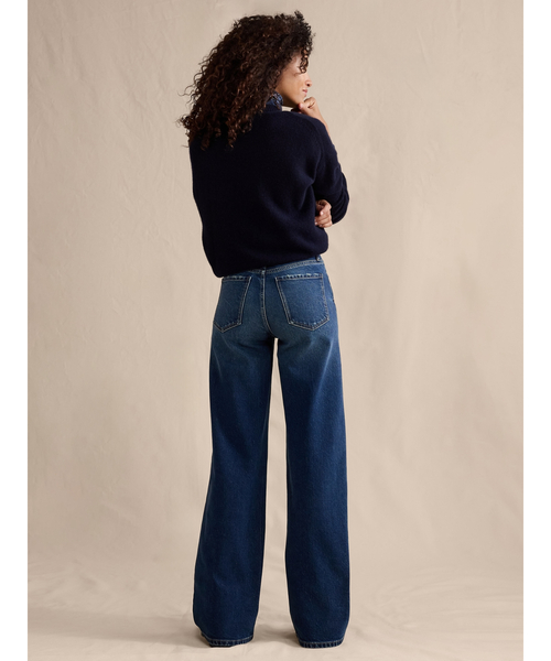 Banana Republic（バナナリパブリック）の「アイコン クラシック ワイドレッグジーンズ（デニムパンツ・レディース・アイボリー/インディゴブルー/ダークインディゴブルー/ライトインディゴブルー・24/25/26/27/28）」の6枚目の写真