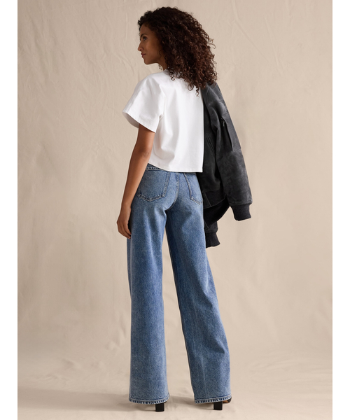 Banana Republic（バナナリパブリック）の「アイコン クラシック ワイドレッグジーンズ（デニムパンツ・レディース・アイボリー/インディゴブルー/ダークインディゴブルー/ライトインディゴブルー・24/25/26/27/28）」の8枚目の写真