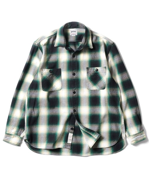 gotohollwood ビエラチェックオンプシャツ 02 160 Amazon.co.jp: [ヒューストン] オンブレチェック シャツ 長袖