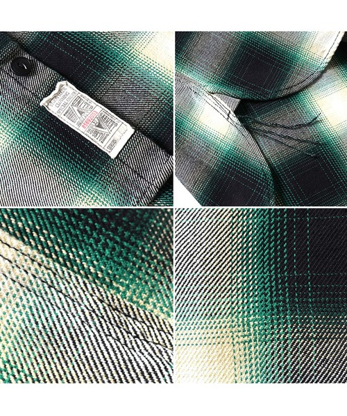 HOUSTON（ヒューストン）の「HOUSTON オンブレチェックビエラシャツ（シャツ/ブラウス・メンズ・ネイビー/ブラック/カーキ/レッド/グレー/ブラウン/グリーン/ブルー・XX-LARGE/X-LARGE/MEDIUM/LARGE）」の11枚目の写真