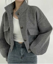 ショート丈 ボリュームスリーブジャケット