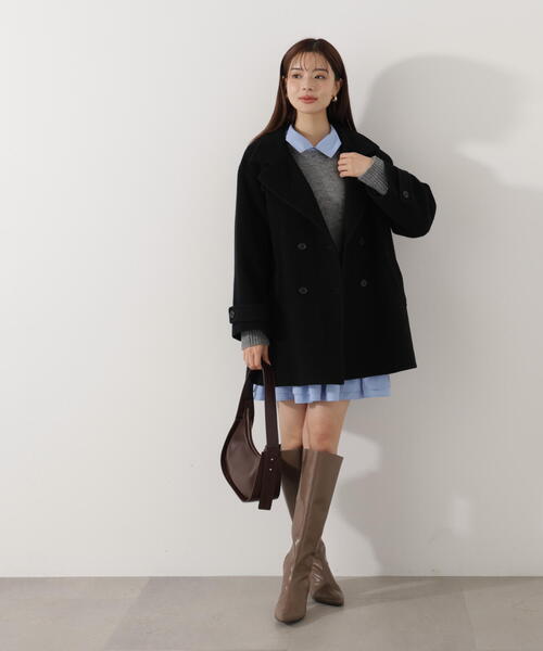 PROPORTION BODY DRESSING(プロポーションボディドレッシング)の「2WAYミドルコート / 1215255103(ピーコート・レディース・ピンク/ベージュ/ダークグレー/ブラック・MEDIUM/P/S/SMALL)」の10枚目の写真