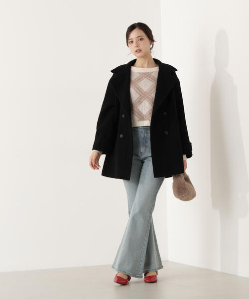 PROPORTION BODY DRESSING(プロポーションボディドレッシング)の「2WAYミドルコート / 1215255103(ピーコート・レディース・ピンク/ベージュ/ダークグレー/ブラック・MEDIUM/P/S/SMALL)」の14枚目の写真