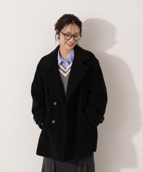 PROPORTION BODY DRESSING(プロポーションボディドレッシング)の「2WAYミドルコート / 1215255103(ピーコート・レディース・ピンク/ベージュ/ダークグレー/ブラック・MEDIUM/P/S/SMALL)」の16枚目の写真