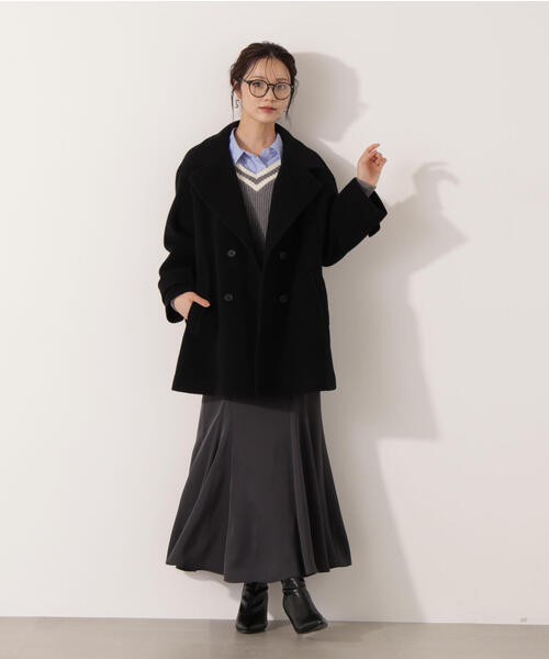 PROPORTION BODY DRESSING(プロポーションボディドレッシング)の「2WAYミドルコート / 1215255103(ピーコート・レディース・ピンク/ベージュ/ダークグレー/ブラック・MEDIUM/P/S/SMALL)」の19枚目の写真