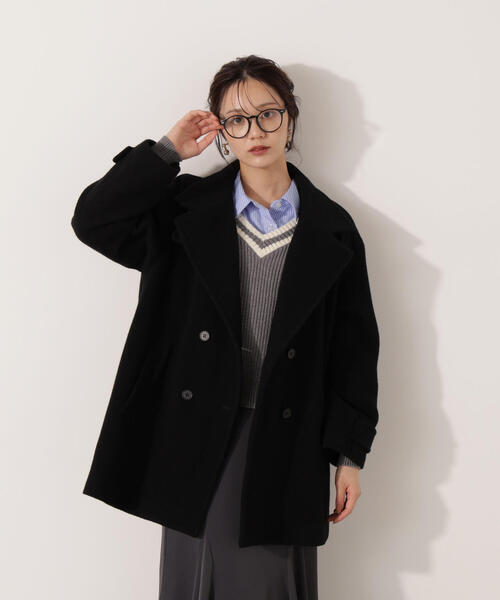 PROPORTION BODY DRESSING(プロポーションボディドレッシング)の「2WAYミドルコート / 1215255103(ピーコート・レディース・ピンク/ベージュ/ダークグレー/ブラック・MEDIUM/P/S/SMALL)」の21枚目の写真