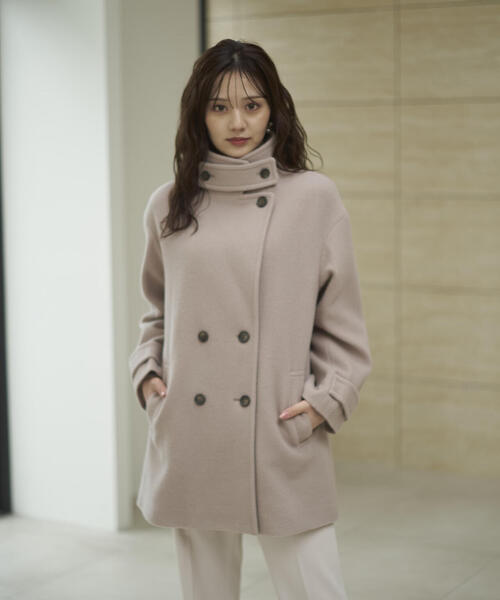 青島心さん着用】2WAYミドルコート / 1215255103（ピーコート