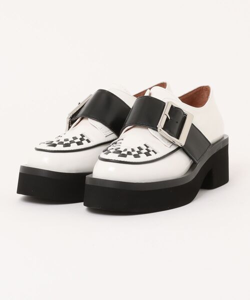 ALL BLACK(オールブラック)の「【本革/厚底/5cm】ビッグバックル デザインローファー(ローファー・レディース・ブラック/ホワイト・36/37/38/39/40)」の5枚目の写真