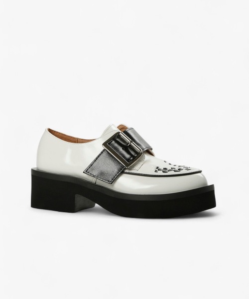 ALL BLACK(オールブラック)の「【本革/厚底/5cm】ビッグバックル デザインローファー(ローファー・レディース・ブラック/ホワイト・36/37/38/39/40)」の14枚目の写真