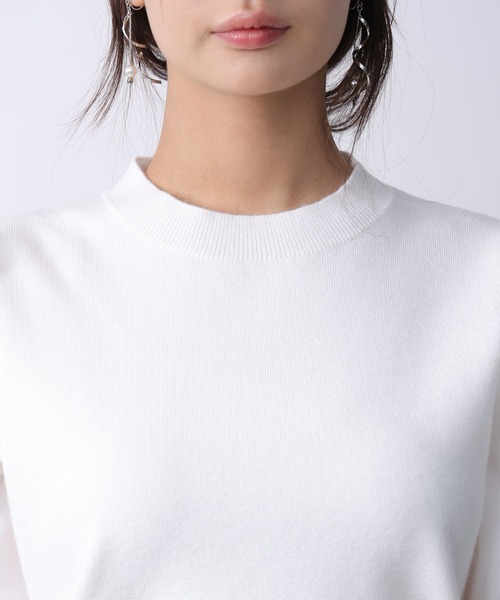 PICCIN PERLA（ピッチンペルラ）の「袖シャーリングニット（ニット/セーター・レディース・オフホワイト/ブラック・M）」の17枚目の写真