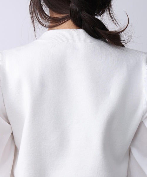 PICCIN PERLA（ピッチンペルラ）の「袖シャーリングニット（ニット/セーター・レディース・オフホワイト/ブラック・M）」の18枚目の写真