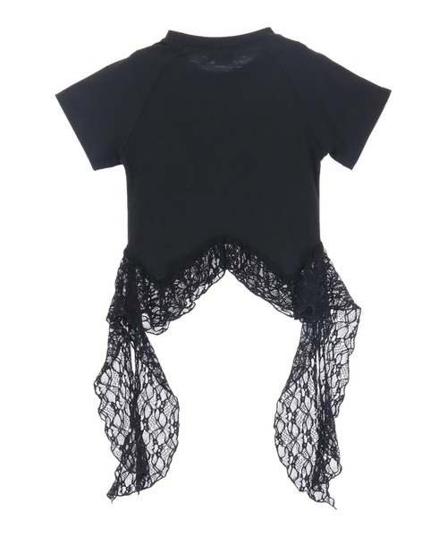 ANAP GｉRL（アナップガール）の「裾 フリル レース 切り替え トップス（Tシャツ/カットソー・キッズ・ホワイト/ブラック・M/S/XS）」の15枚目の写真