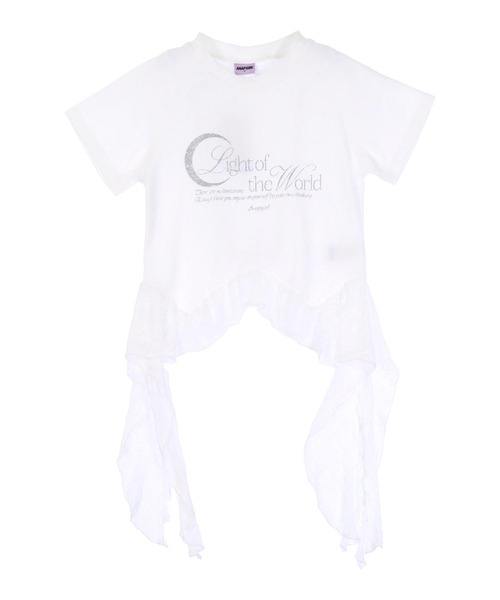 ANAP GｉRL（アナップガール）の「裾 フリル レース 切り替え トップス（Tシャツ/カットソー・キッズ・ホワイト/ブラック・M/S/XS）」の21枚目の写真