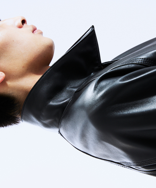 schott（ショット）の「Schott / ショット 別注 カバーオール（ライダースジャケット・メンズ・ブラック・MEDIUM/LARGE）」の6枚目の写真