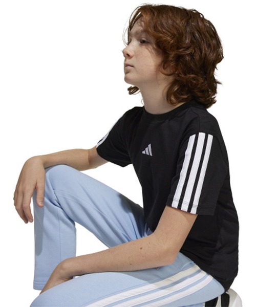 adidas（アディダス）の「adidas/アディダス 半袖 Tシャツ キッズ ロゴ スリーストライプス エッセンシャルズ KRG92（Tシャツ/カットソー・キッズ・ブラック×ホワイト/ホワイト×ブラック・130cm/140cm/150cm/160cm）」の6枚目の写真