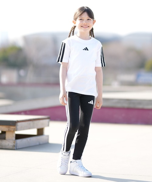 adidas（アディダス）の「adidas/アディダス 半袖 Tシャツ キッズ ロゴ スリーストライプス エッセンシャルズ KRG92（Tシャツ/カットソー・キッズ・ブラック×ホワイト/ホワイト×ブラック・130cm/140cm/150cm/160cm）」の13枚目の写真