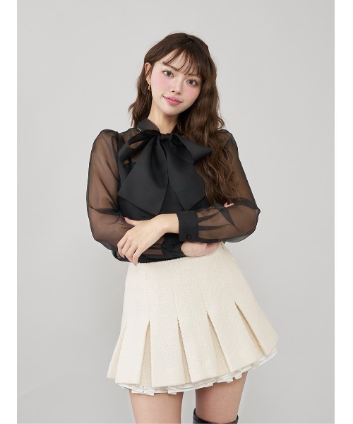 新品未開封　ダーリッチ　シアーパフショルブラウス　darich フリー ダーリッチ Darich シアーパフショルブラウス （ブラウン