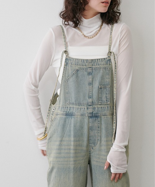 LARUTA(ラルータ)の「【LARUTA】メッシュチュールタートルプルオーバー(Tシャツ/カットソー・レディース・ピンク/ダークブラウン/ブラック/オフホワイト・FREE)」の9枚目の写真