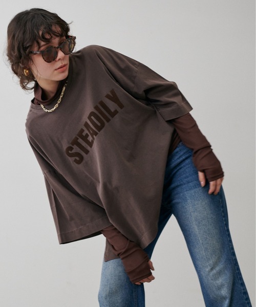 LARUTA(ラルータ)の「【LARUTA】メッシュチュールタートルプルオーバー(Tシャツ/カットソー・レディース・ピンク/ダークブラウン/ブラック/オフホワイト・FREE)」の22枚目の写真