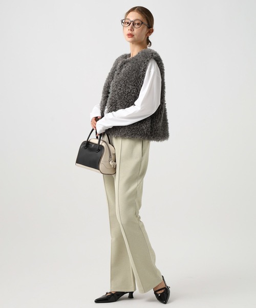 BAYFLOW（ベイフロー）の「[ストレッチ入り]カットジョーゼットフレアパンツ（その他パンツ・レディース・シルバーグレー/ブルー/ブラック・FREE）」の7枚目の写真