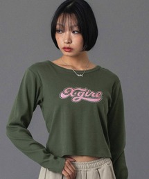 X-girl | RHINESTONE AND GLITTER LOGO L/S BABY TEE(Tシャツ/カットソー)