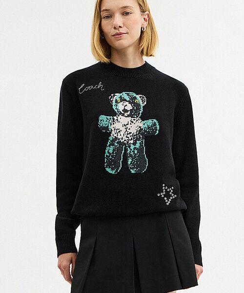 COACH ニット セーター Lサイズ シグネチャー柄 総柄 COACH ニット セーター Lサイズ シグネチャー柄 総柄 公式