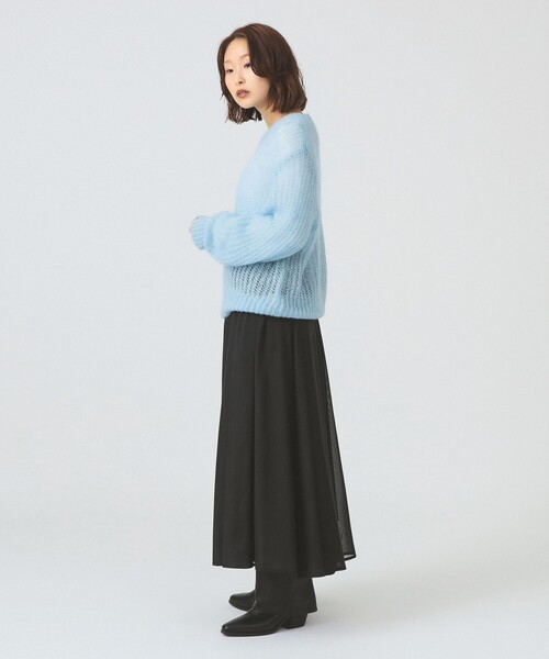 Ray BEAMS（レイビームス）の「シアーギャザーフレアースカート（スカート・レディース・ブラック/ベージュ/ブルー系その他2・0/1）」の5枚目の写真