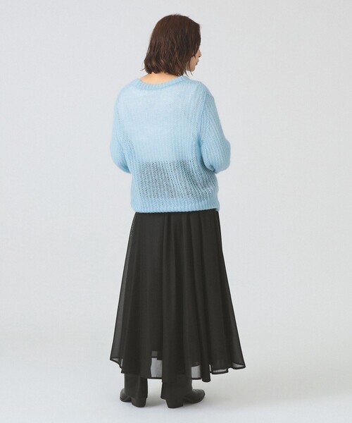 Ray BEAMS（レイビームス）の「シアーギャザーフレアースカート（スカート・レディース・ブラック/ベージュ/ブルー系その他2・0/1）」の6枚目の写真