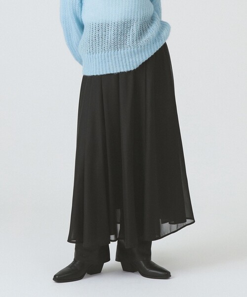 Ray BEAMS（レイビームス）の「シアーギャザーフレアースカート（スカート・レディース・ブラック/ベージュ/ブルー系その他2・0/1）」の7枚目の写真