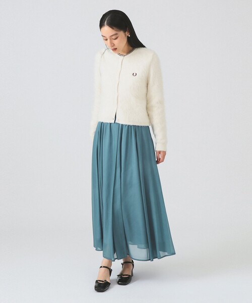 Ray BEAMS（レイビームス）の「シアーギャザーフレアースカート（スカート・レディース・ブラック/ベージュ/ブルー系その他2・0/1）」の12枚目の写真