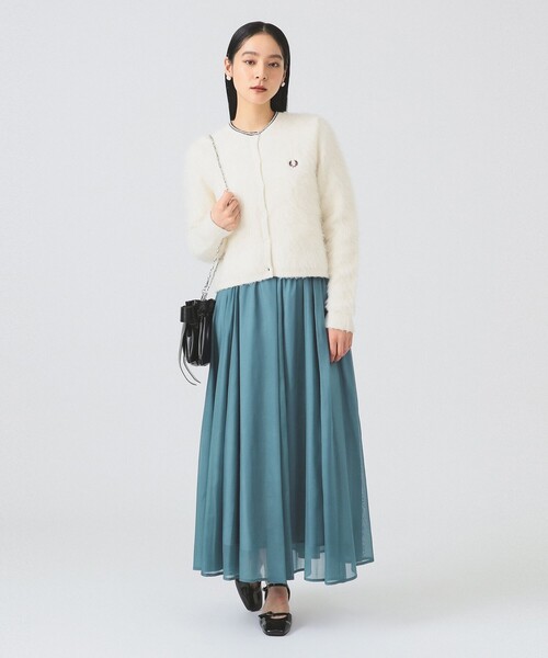 Ray BEAMS（レイビームス）の「シアーギャザーフレアースカート（スカート・レディース・ブラック/ベージュ/ブルー系その他2・0/1）」の14枚目の写真