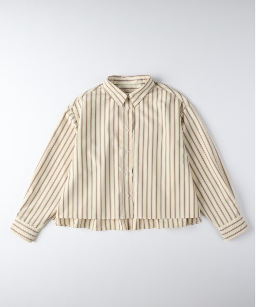 Right-on（ライトオン）の「【HONEYSUCKLE ROSE】ストライプショートシャツ (お手入れ楽/トレンド）（シャツ/ブラウス・レディース・イエロー/ブルー/ブラック・S/M/L）」の14枚目の写真