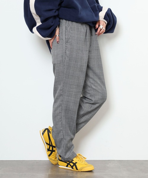 FUNALIVE（ファンアライブ）の「先染めアンクルテーパードチェックパンツ unisex（スラックス・メンズ・ベージュ/ブラウン/カーキ/アイボリー/その他/グレー・M/L）」の6枚目の写真