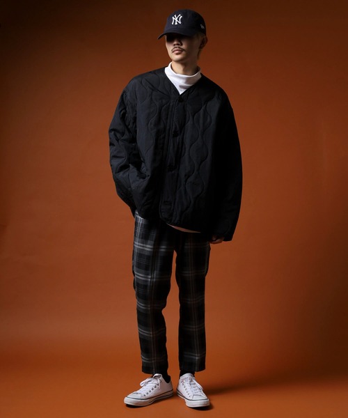 FUNALIVE（ファンアライブ）の「先染めアンクルテーパードチェックパンツ unisex（スラックス・メンズ・ベージュ/ブラウン/カーキ/アイボリー/その他/グレー・M/L）」の14枚目の写真