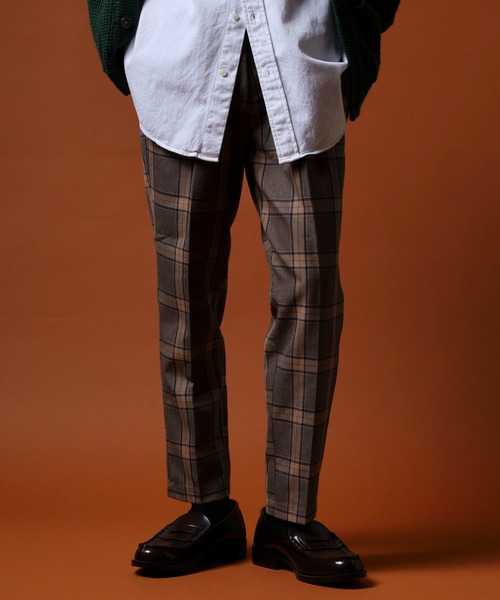 FUNALIVE（ファンアライブ）の「先染めアンクルテーパードチェックパンツ unisex（スラックス・メンズ・ベージュ/ブラウン/カーキ/アイボリー/その他/グレー・M/L）」の16枚目の写真