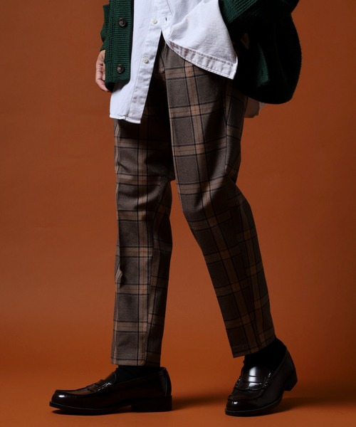 FUNALIVE（ファンアライブ）の「先染めアンクルテーパードチェックパンツ unisex（スラックス・メンズ・ベージュ/ブラウン/カーキ/アイボリー/その他/グレー・M/L）」の17枚目の写真