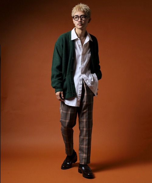 FUNALIVE（ファンアライブ）の「先染めアンクルテーパードチェックパンツ unisex（スラックス・メンズ・ベージュ/ブラウン/カーキ/アイボリー/その他/グレー・M/L）」の18枚目の写真