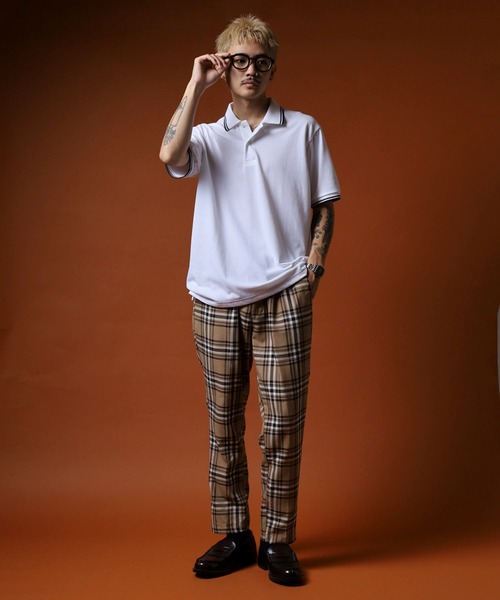 FUNALIVE（ファンアライブ）の「先染めアンクルテーパードチェックパンツ unisex（スラックス・メンズ・ベージュ/ブラウン/カーキ/アイボリー/その他/グレー・M/L）」の22枚目の写真