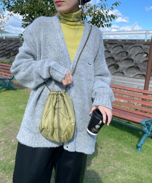 JEANS FACTORY （ジーンズファクトリー）の「[ODDMENT/オッドメント] キルティング巾着ポーチ（ショルダーバッグ・レディース・オリーブ・ONE SIZE）」の6枚目の写真