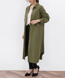 Iラインシルエットロングシャツワンピース