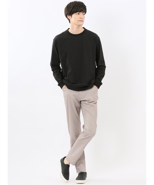 TAKA-Q（タカキュー）の「【綿混 ストレッチ】タカキュー ソロナ天竺 クルーネック 長袖Tシャツ（Tシャツ/カットソー・メンズ・ホワイト/ライトグレー/ダークグリーン/ブラック・X-LARGE/MEDIUM/LARGE）」の7枚目の写真