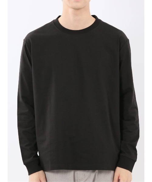 TAKA-Q（タカキュー）の「【綿混 ストレッチ】タカキュー ソロナ天竺 クルーネック 長袖Tシャツ（Tシャツ/カットソー・メンズ・ホワイト/ライトグレー/ダークグリーン/ブラック・X-LARGE/MEDIUM/LARGE）」の6枚目の写真