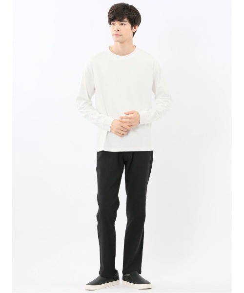 TAKA-Q（タカキュー）の「【綿混 ストレッチ】タカキュー ソロナ天竺 クルーネック 長袖Tシャツ（Tシャツ/カットソー・メンズ・ホワイト/ライトグレー/ダークグリーン/ブラック・X-LARGE/MEDIUM/LARGE）」の22枚目の写真